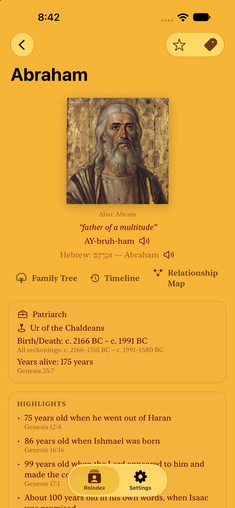 Bible Rolodex person card